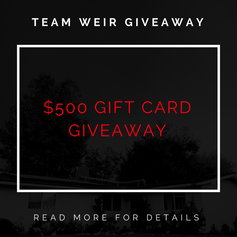 Team Weir Gift Card Contest
